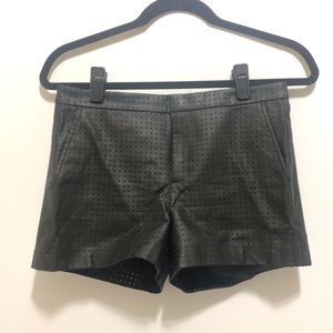 Banana Republic Black Eyelet Pleather Shorts Sz 0